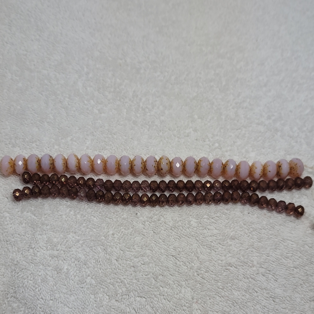 Elegant Pink and Brown Crystal Bead Set